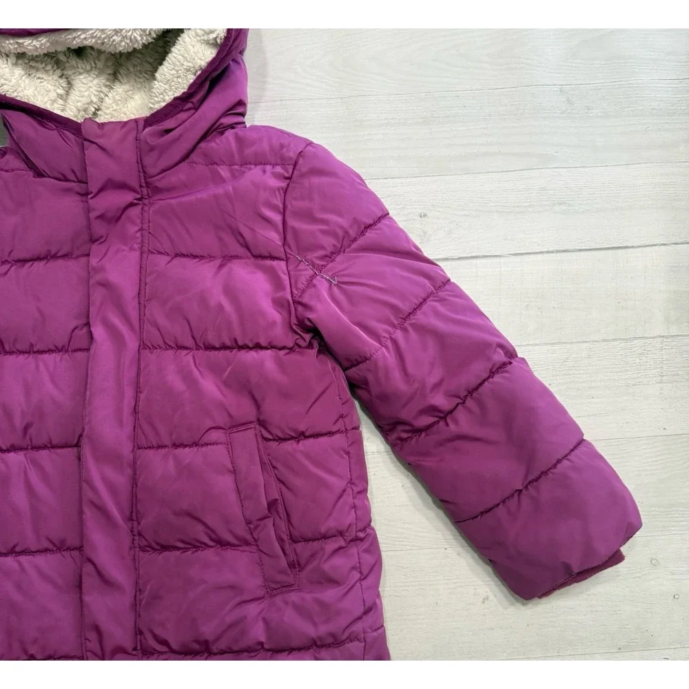 Primary kids magenta‎ puffer jacket 4/5